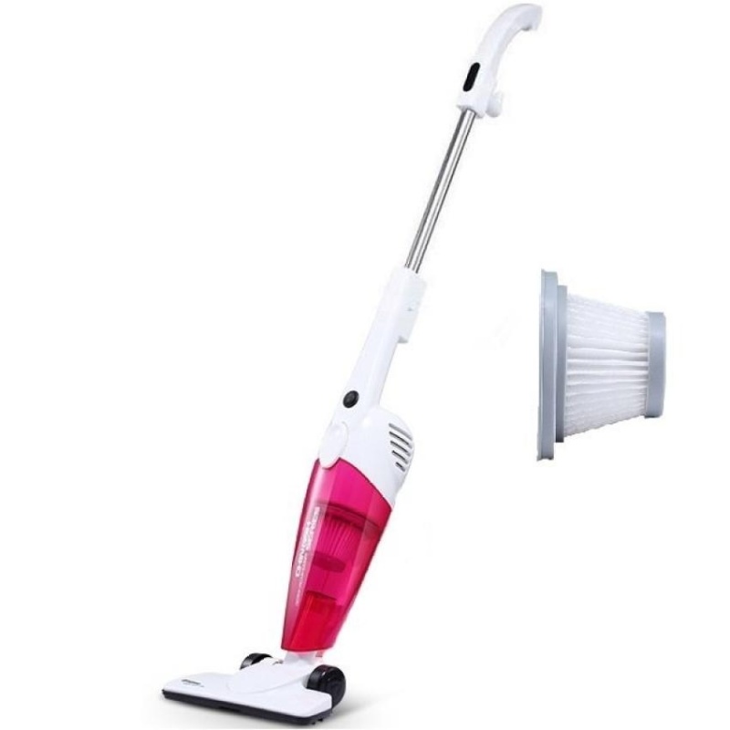 Deerma DX118C 2 in 1Push-Rod Handheld Vacuum Cleaner (Pink) + Extra 1 Pcs Filter - intl Singapore