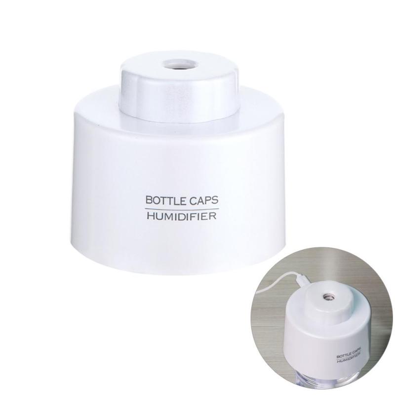 LED Light USB Bottle Caps Humidifier Air Diffuser Aroma Mist Maker(White) - intl Singapore