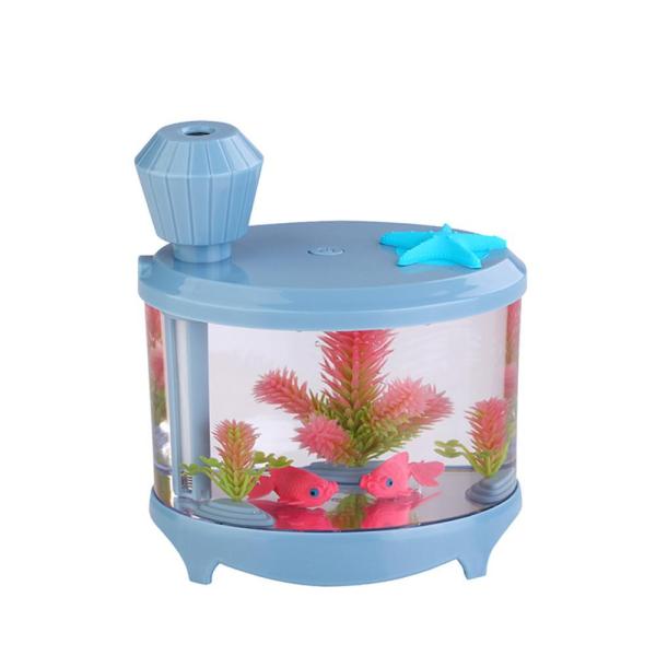 Leegoal 460ml USB Portable Small Fish Tank Cool Mist Aroma Humidifier Air Purifier with 7 Cloor LED Lights and Timer for Office Home Kids Bedroom(Blue) - intl Singapore