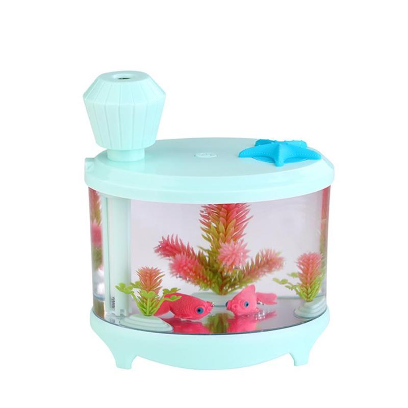 Leegoal 460ml USB Portable Small Fish Tank Cool Mist Aroma Humidifier Air Purifier with 7 Cloor LED Lights and Timer for Office Home Kids Bedroom(Green) - intl Singapore