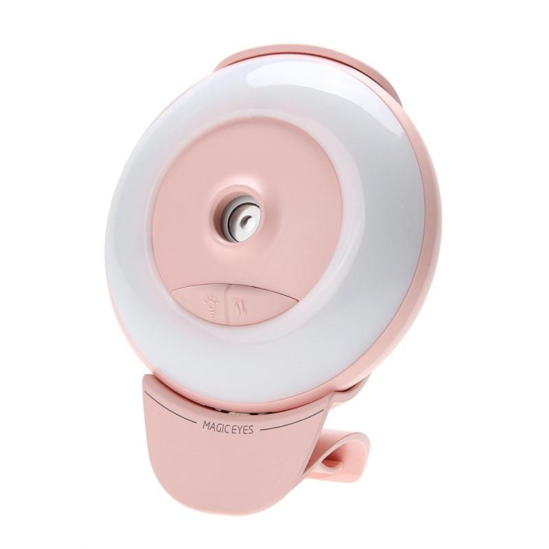 Mini Luminous Humidifier USB Nano Mister Facial Moisturizing Spray (Pink) - intl Singapore