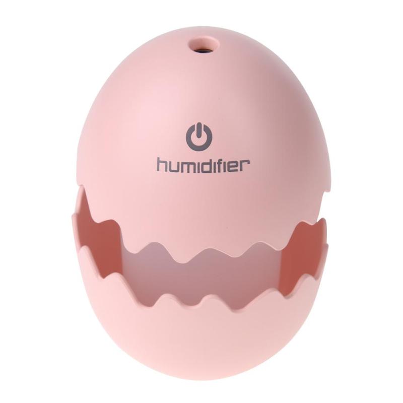 Mini USB Egg Ultrasonic Humidifier LED Night Light for Home Office (Pink) - intl Singapore