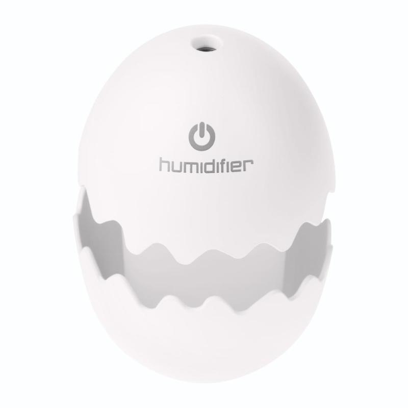 Mini USB Egg Ultrasonic Humidifier LED Night Light for Home Office (White) - intl Singapore