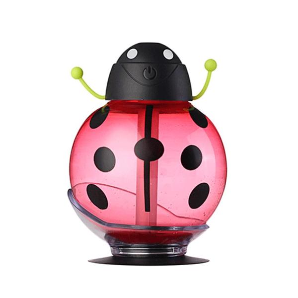 Mini USB Humidifier Cute Beetle Night Light Home Office Air Diffuser (Red) - intl Singapore