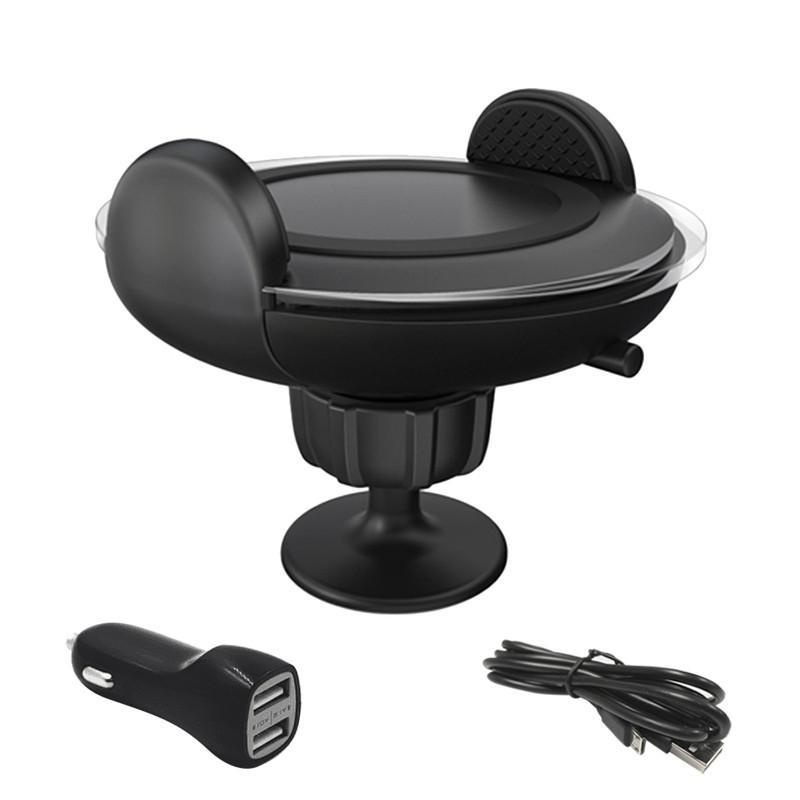 nonvoful Car Mount Holder Wireless Fast QI Phone Charging Station, 2017 Newly 5V/1.5A 360 Degree Rotating Heat Dissipation Hole Low Temperature Smart Phone Charger Dock Stand Handfree Car Kit - intl Singapore