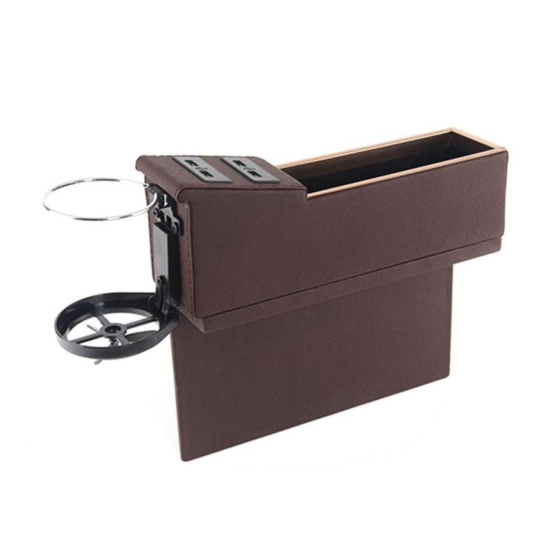 nonvoful Car Pocket Organizer Seat Console Filler Side with Foldable Cup Holder and 4 USB Charge Port - intl Singapore
