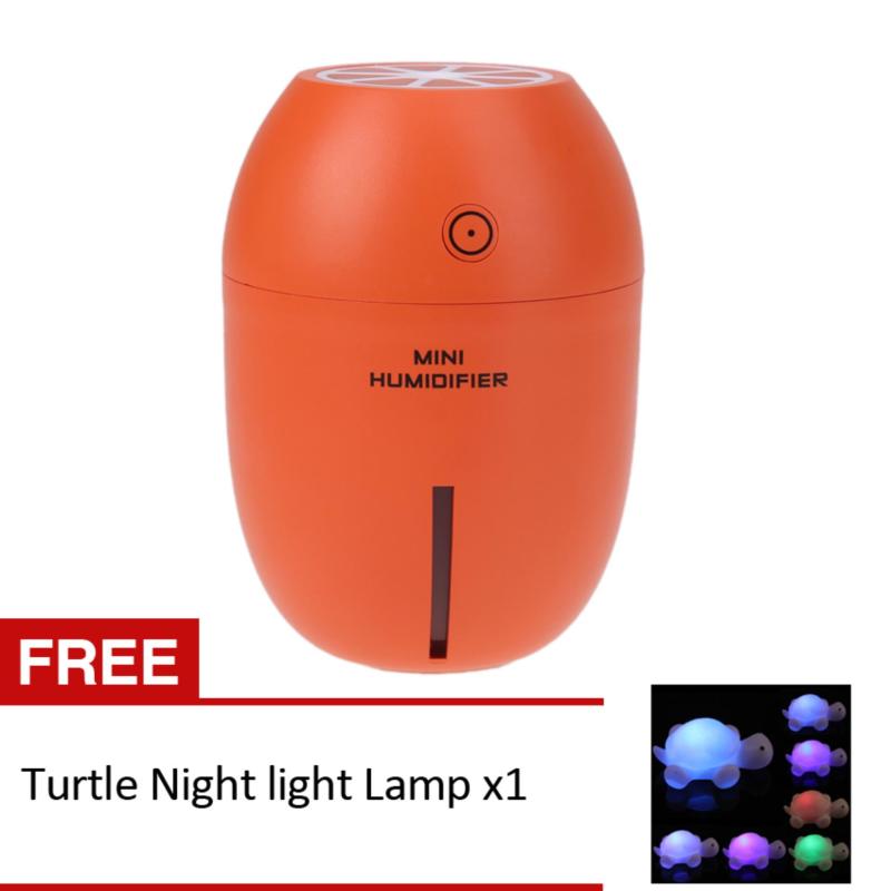 USB Lemon Ultrasonic Humidifier Portable LED Light (Orange)-(Buy 1 Get 1 Freebie) - intl Singapore