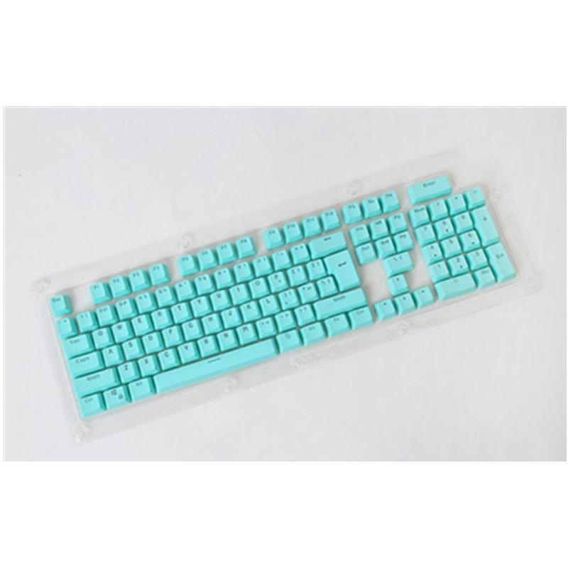 104 Keys PBT Keycaps Backlit Double-shot Keycaps for Mechanical Cherry MX Switch Turquoise - intl