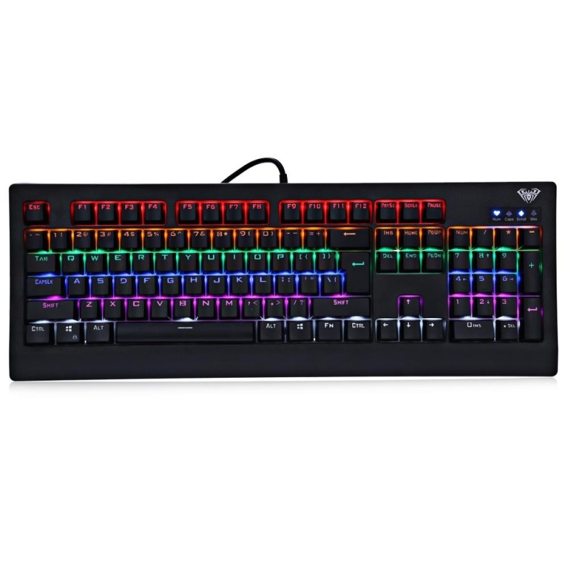AULA 104-key LED Backlit Mechanical Gaming Keyboard (Black) - intl Singapore