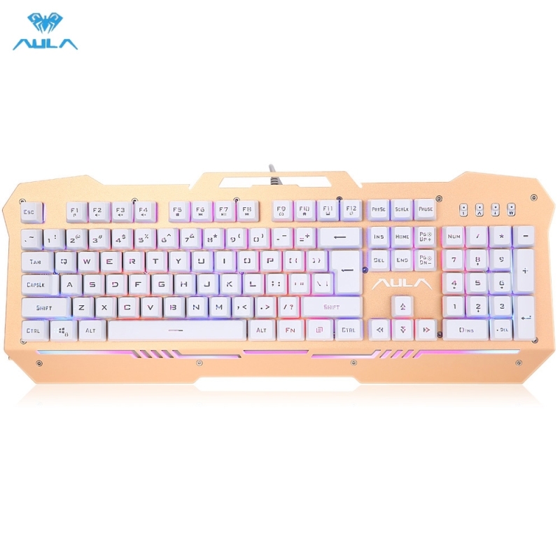 AULA Wired Optical Gaming Keyboard with LED Backlit (Gold) - intl Singapore