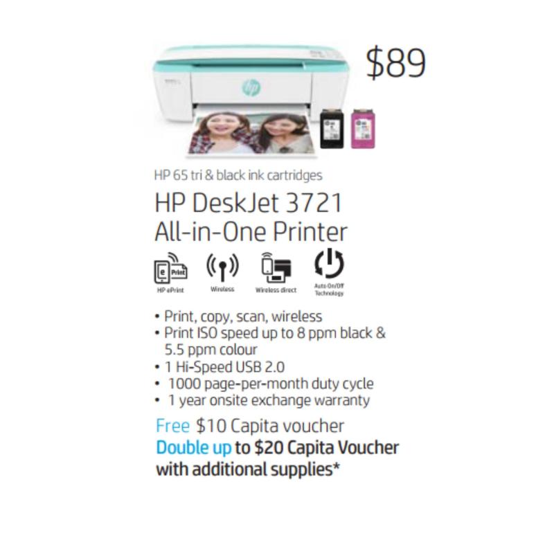 HP DeskJet 3721 All-in-One Printer ** Free $10 Voucher Till 30 Apr 2018 Singapore