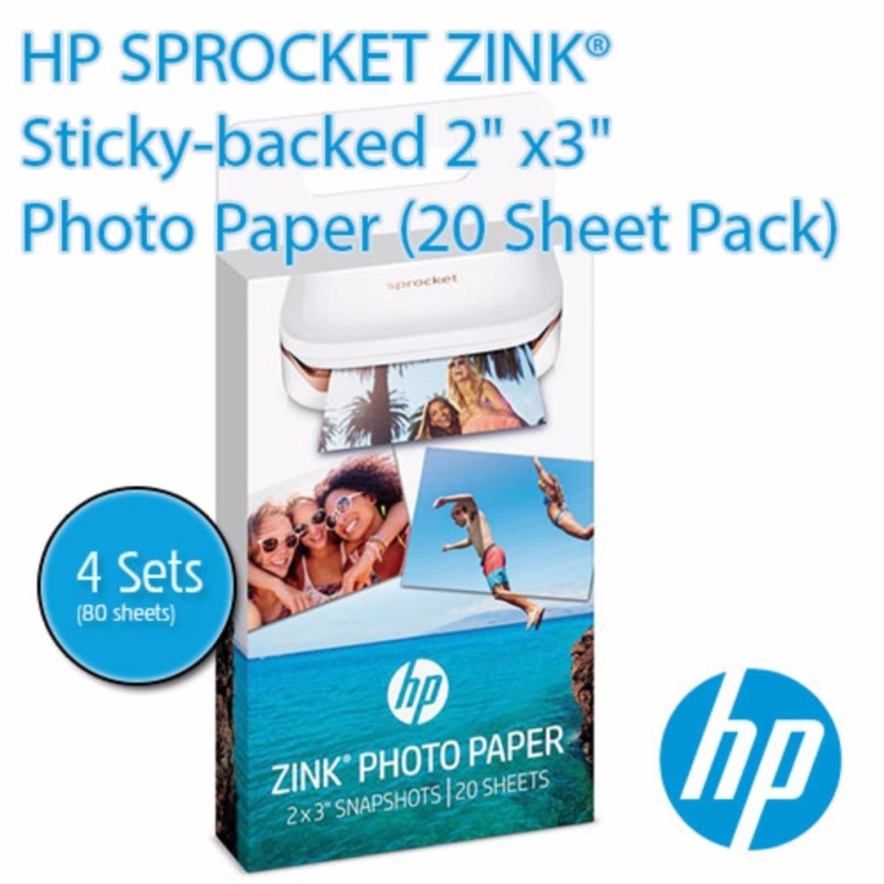 HP SPROCKET ZINK® Sticky-backed 2 x3 Photo Paper (4 Sets = 80 Sheets) Singapore