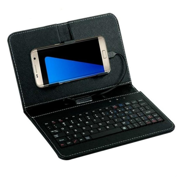 Kasdgaio General Mini Wired Leather Keyboard Flip Holster Case For 4.2-6.8 Andriod Mobile Phone Singapore