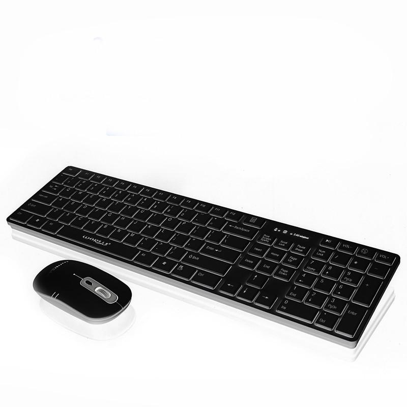 Keyboard Mouse Combo Set Wireless Suit Keyboard+1600DPI Gaming Mouse Black - intl Singapore