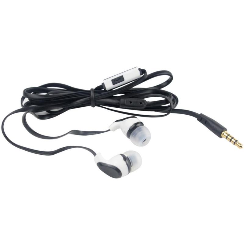 niceEshop 3.5mm Flat Noodle Shape In-ear Earphone Headphones with TPE Cable and Silicone Earcap (Black,1.2m) - Intl Singapore