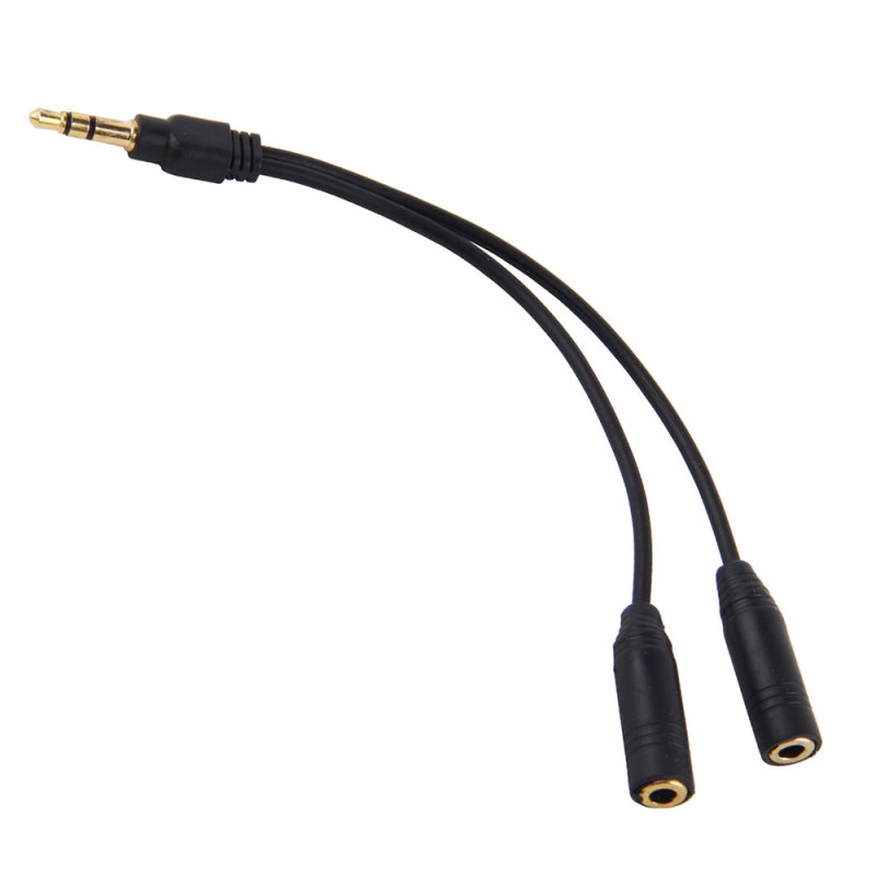 niceEshop 3.5mm Male to 3.5mm Female Jack Stereo Plug Speaker and Headphone Splitter (Black) Singapore