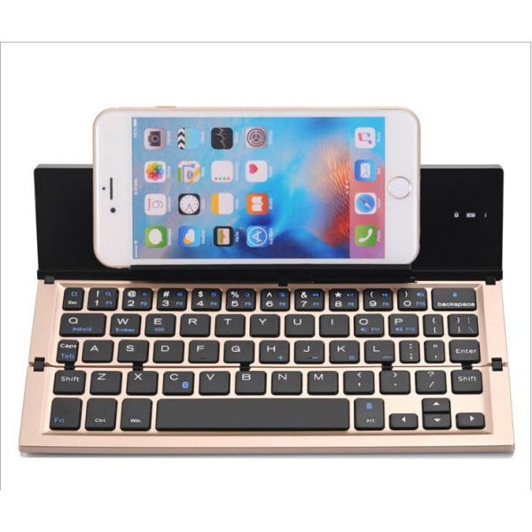 System Universal Folding Keyboard Aluminum Alloy Bluetooth Keyboard Mobile Tablet PC - intl Singapore