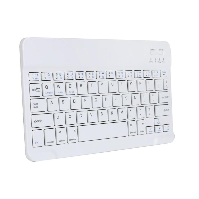 Ultra Aluminum Wireless Bluetooth Keyboard For IOS Android Windows PC 9inch WH - intl Singapore