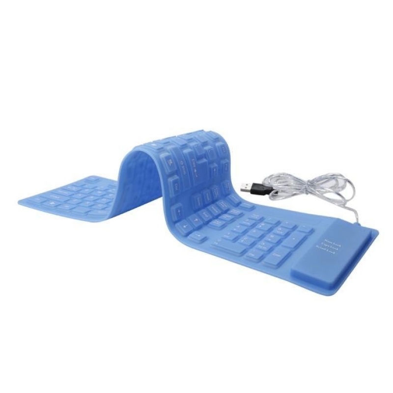 USB roll-up Flexible Silicone Keyboard For PC Laptop Fashionable Blue - intl Singapore