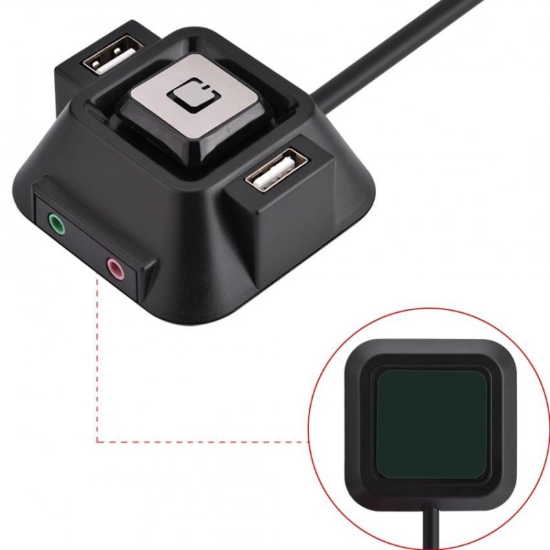 Justgogo Computer Switch Power Reset Button Audio Microphone Port Dual USB Ports