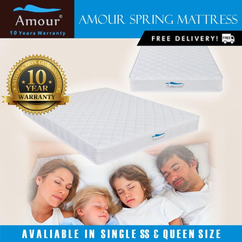 Amour® Single/Super Single/Queen Size Spring Mattress 10 Years Warranty Free delivery Best In Lazada