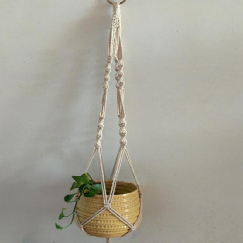 Braided Ropes Hanging Basket Bag Flowers Pot Holder Plants Hanger Garden Gadget - intl
