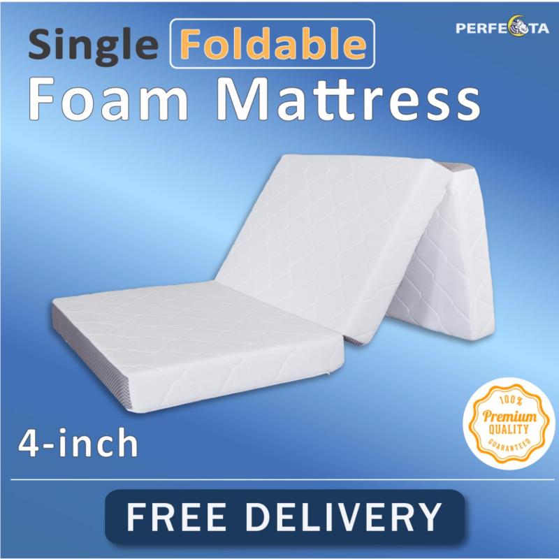 Single Foldable Foam Mattress * 10cm Thickness * Removable Cover * Knitted Fabric * Fast Delivery