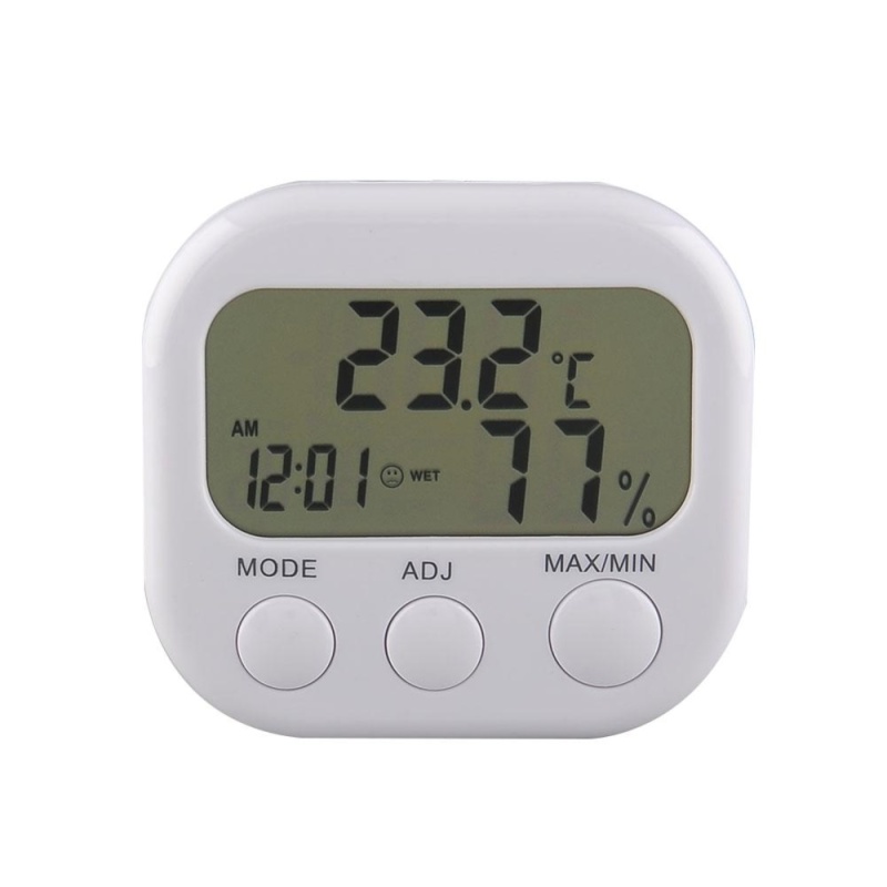 New Digital LCD Thermometer Humidity Hygrometer Air Moisture Clock TA638 White - intl