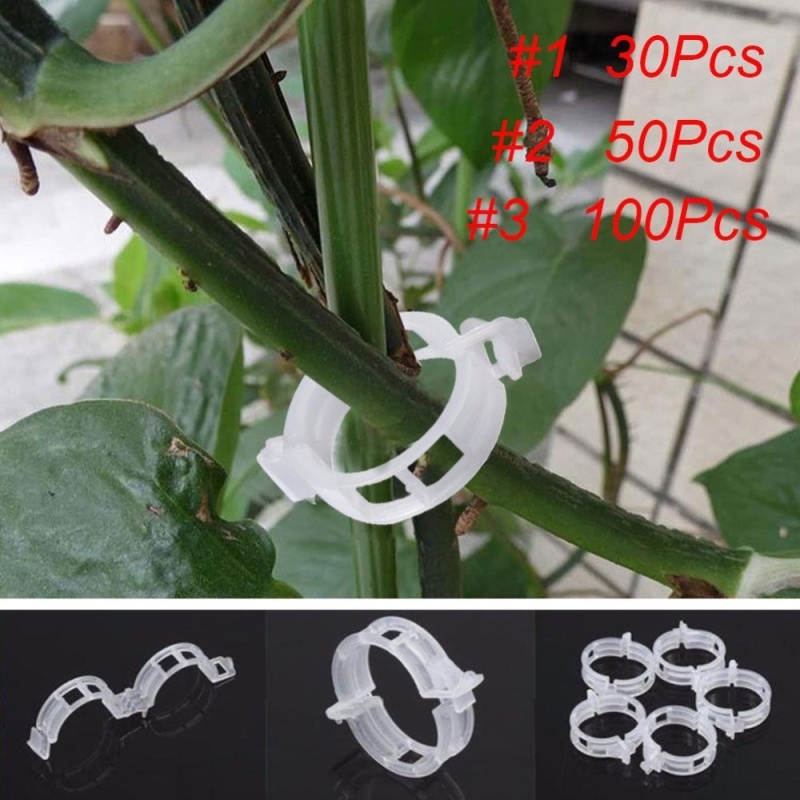 Practical White Tomato Clips Connects Plants Supports Vines Trellis Cages Fixed - intl
