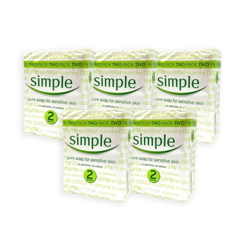 Buy (Pack of 5) Simple Sensitive Skin Pure Soap 125g x 2 - 1068 Singapore