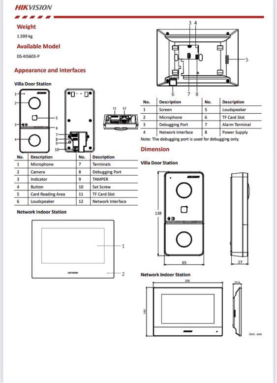 Hikvision Intercom Video Door Station With Screen Installation