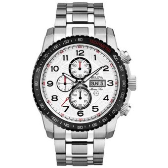 Bulova Men's Marine Star Bracelet White Dial Watch 98C114