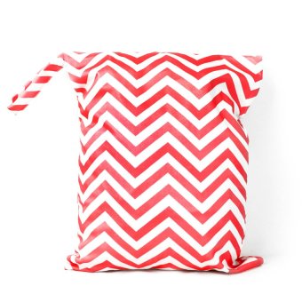 CTO Reusable Cloth Diaper Bag Snap Tote and Ripple Pattern RedWhite ...