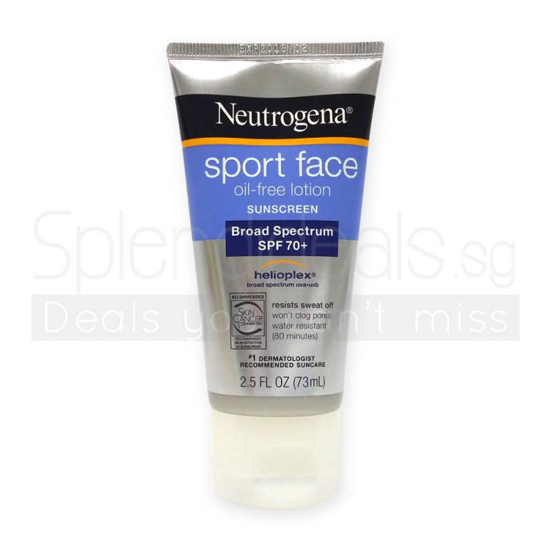 Buy Neutrogena Sport Face Oil-Free Lotion Sunscreen Broad Spectrum SPF 70+ 73ml - 0258 Singapore