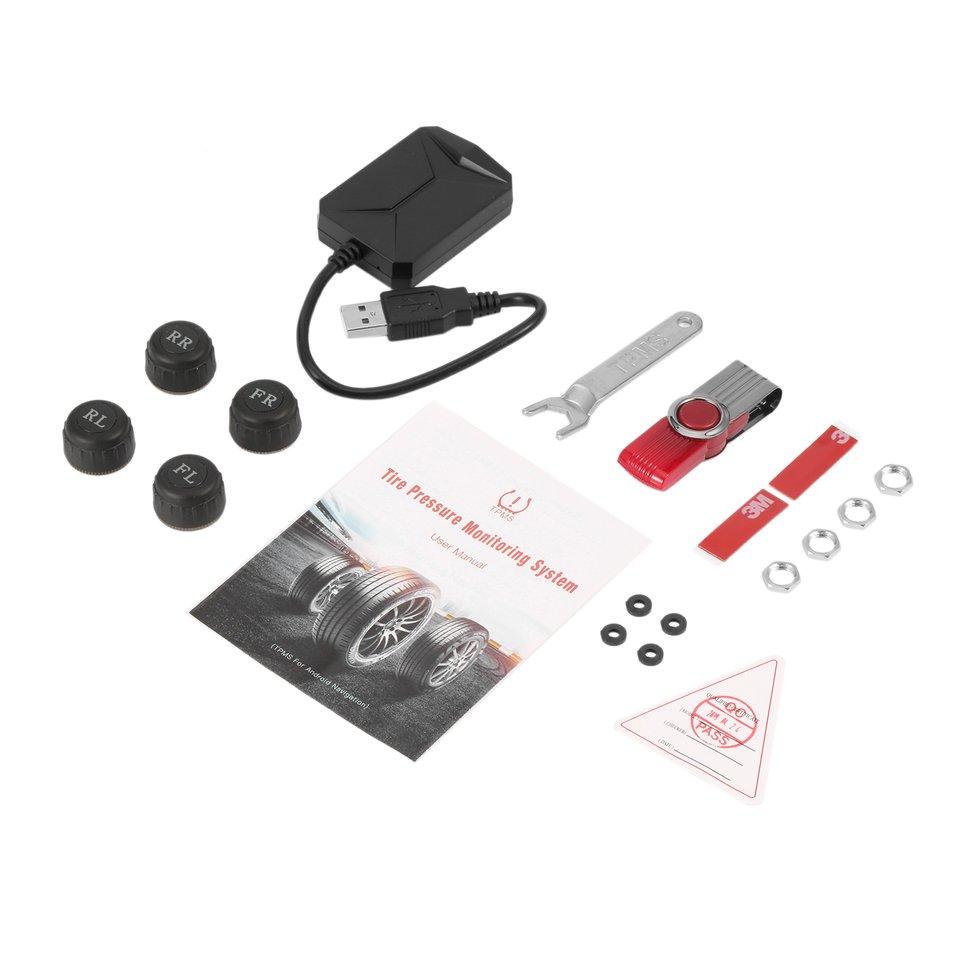 ดูภาพ USB รถ TPMS Android การตรวจสอบแรงดันยางรถยนต์ 4 เซ็นเซอร์ภายนอก เพิ่มเติม USB รถ TPMS Android การตรวจสอบแรงดันยางรถยนต์ 4 เซ็นเซอร์ภายนอก