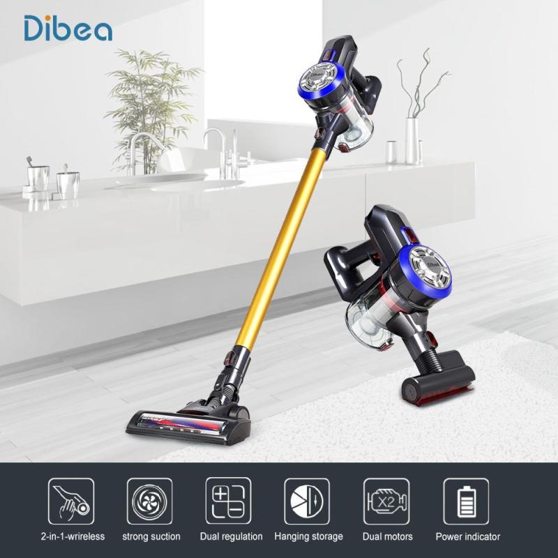 Dibea D18 2 In 1 Upright Cordless Vacuum Cleaner with LED light Lightweight Cordless Handheld Stick Vacuum Cleaner with Motorized Brush Cyclone Filter 120W 8500 Pa Strong Suction Dust Collector Household Aspirator Singapore
