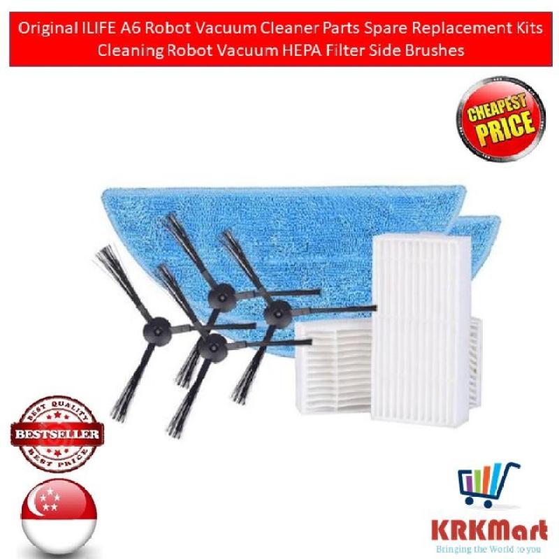 Original ILIFE A6 Robot Vacuum Cleaner Parts Spare Replacement Kits Cleaning Robot Vacuum HEPA Filter Side Brushes Singapore