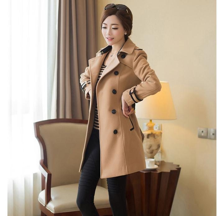 Pagar Wanita Jaket Parka Korea Fashion Style Wol Musim Gugur dan Musim Dingin Baru