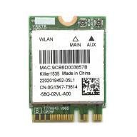 Killer 1535 867Mbps Dual Band 2.4Ghz 5Ghz Bluetooth 4.1 NGFF M.2 WiFi Card thumbnail
