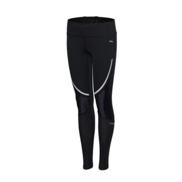 Lapisan Aulm166-1-2 Reflektif Wanita Legging Peregangan Kebugaran Celana Panjang (Standar Hitam)
