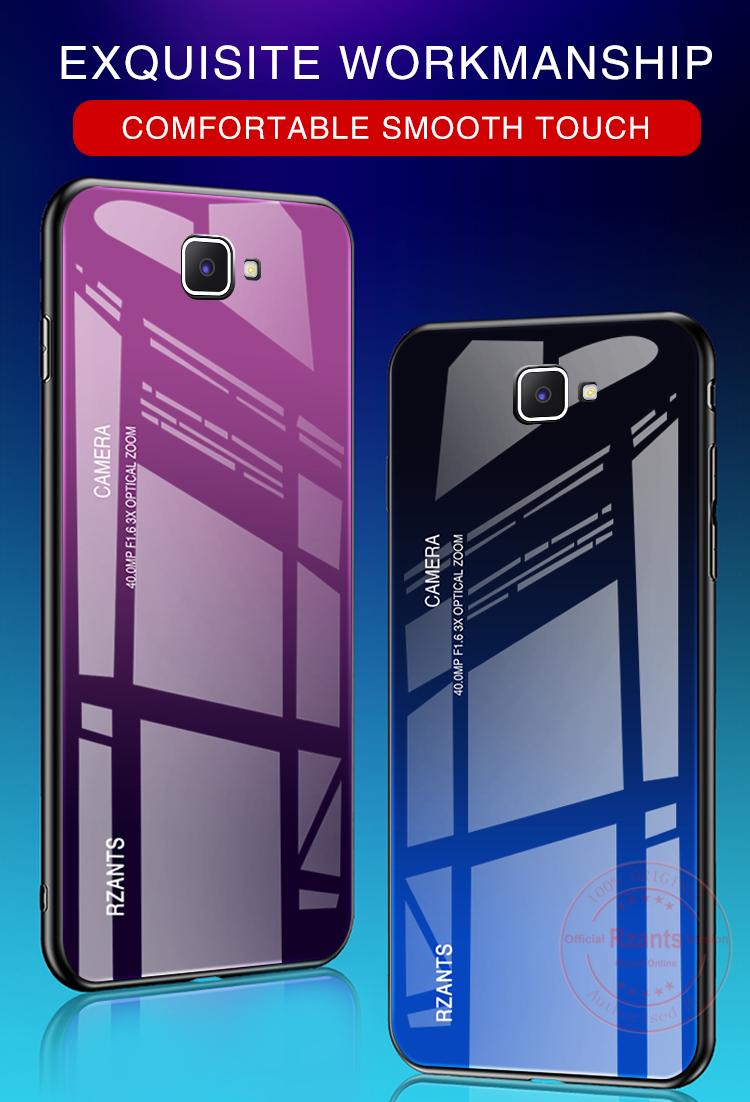 Product details of Rzants For Samsung Galaxy J7 Prime Case【Gradient】Smooth Tempered Glass Ultra-thin Shockproof Hard Back Phone Casing