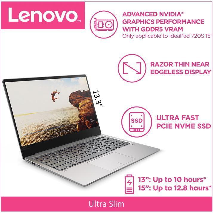 LenovoIdeaPad 720S(Thin&Light)13.3 FHD i7-8550U GREY 2 Year Local Warranty