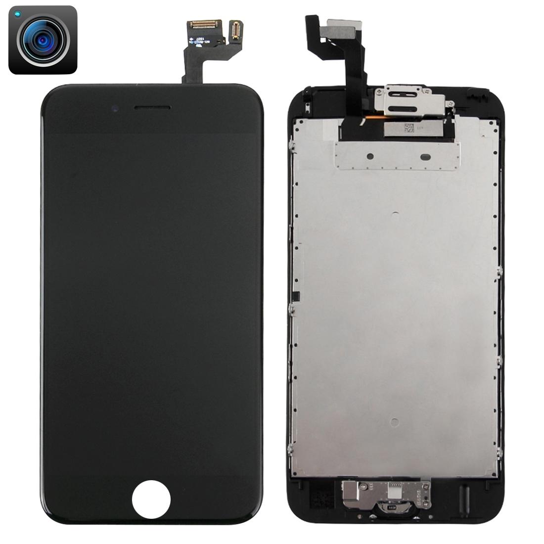 Rakitan Digitizer (Kamera Depan + LCD Orisinal + Frame + Panel Sentuh) untuk iPhone 6 S (Hitam)