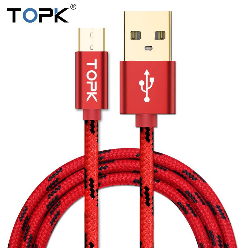 Pengisian Ulang Garis Asli Telepon Seluler Kualitas Bagus 3 M Kabel USB dengan Konektor Kabel Anyam untuk Samsung LG Android Xiaomi Ponsel Merah- internasional
