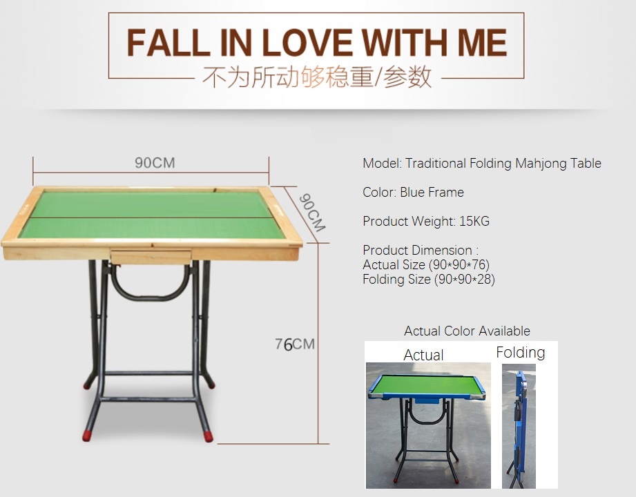 Jiji Blue Folding Mahjong Table With Assembly Lazada Singapore Product Details Of Jiji Blue Folding Mahjong Table With Assembly