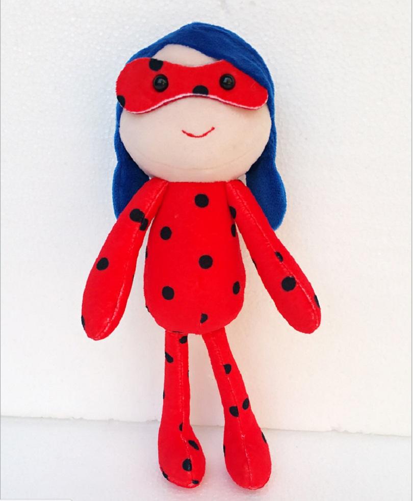 25 CM Kepik Ajaib Figurine Mainan Mewah Kawaii Komik Hitam Pahlawan Adrien Marinette Ladybug Mainan Stuffed Gadis Boneka Pendidikan Mainan Cahaya Abu-abu