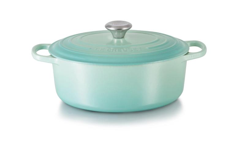 Le Creuset Cast Iron Oval French Oven 25cm, Classic (Cool Mint) - Online Exclusive Singapore