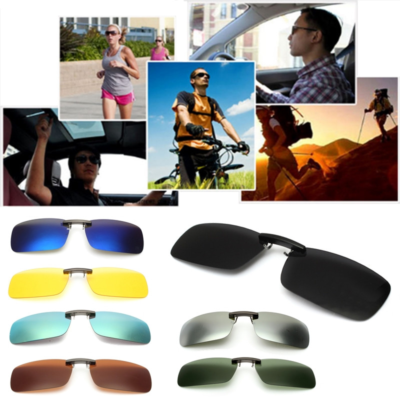 Polarized Clip On Sunglasses Driving Glasses Day Night Vision UV400 Men Women ui