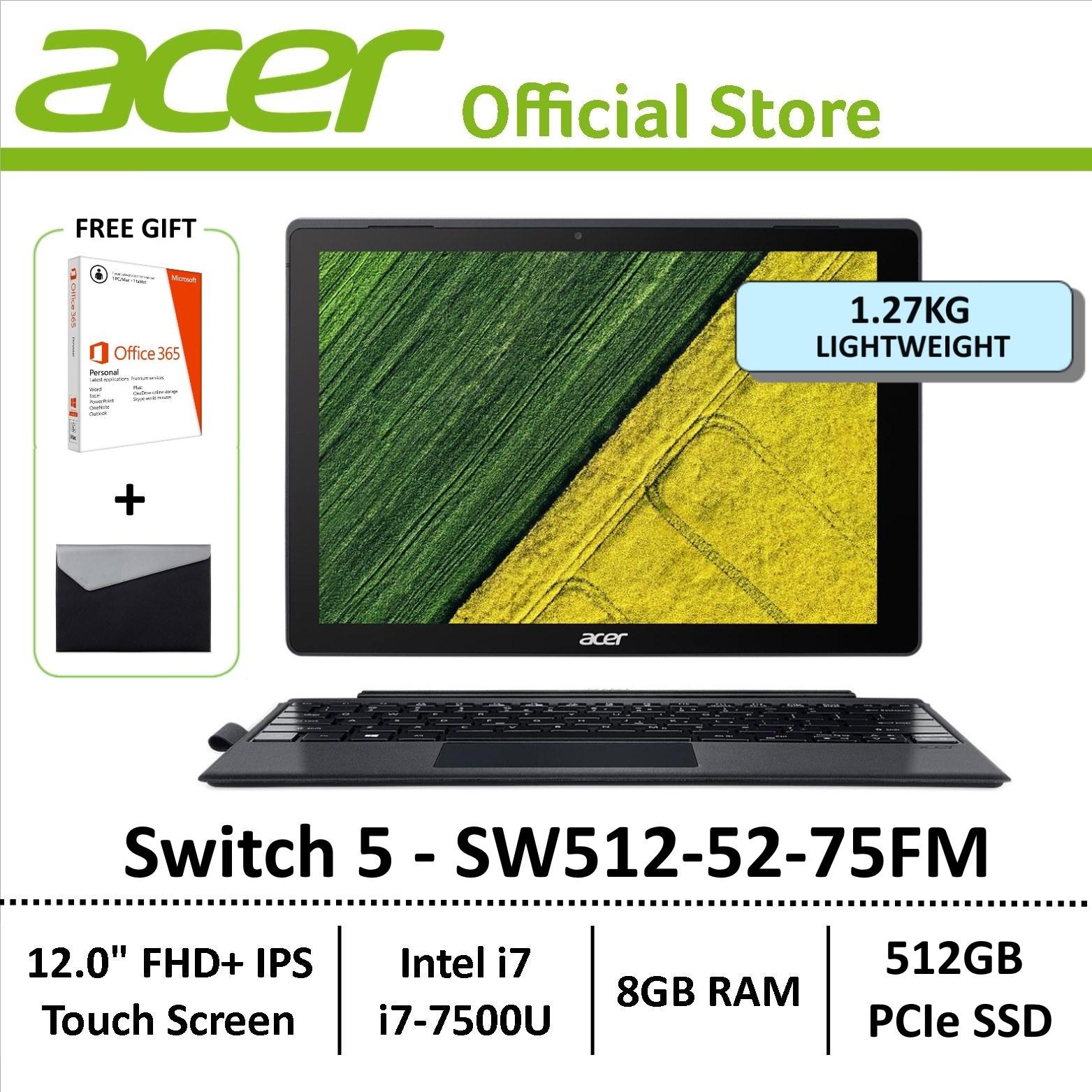 Acer Switch 5 SW512-52-75FM 2-in-1 Laptop