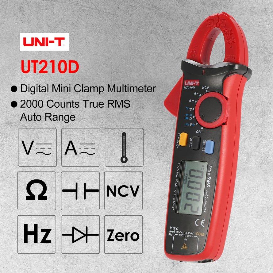 Osman UNI-T UT210D Mini Digital Clamp Multimeter Asli RMS Auto Range DC/AC